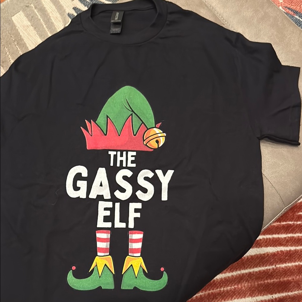 The Gassy Elf Black T-Shirt